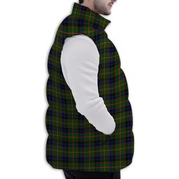 ScotsTee Shop Scottish Reid Green Premium Tartan Puffer Vest Winter White Duck Down Vest Sleeveless