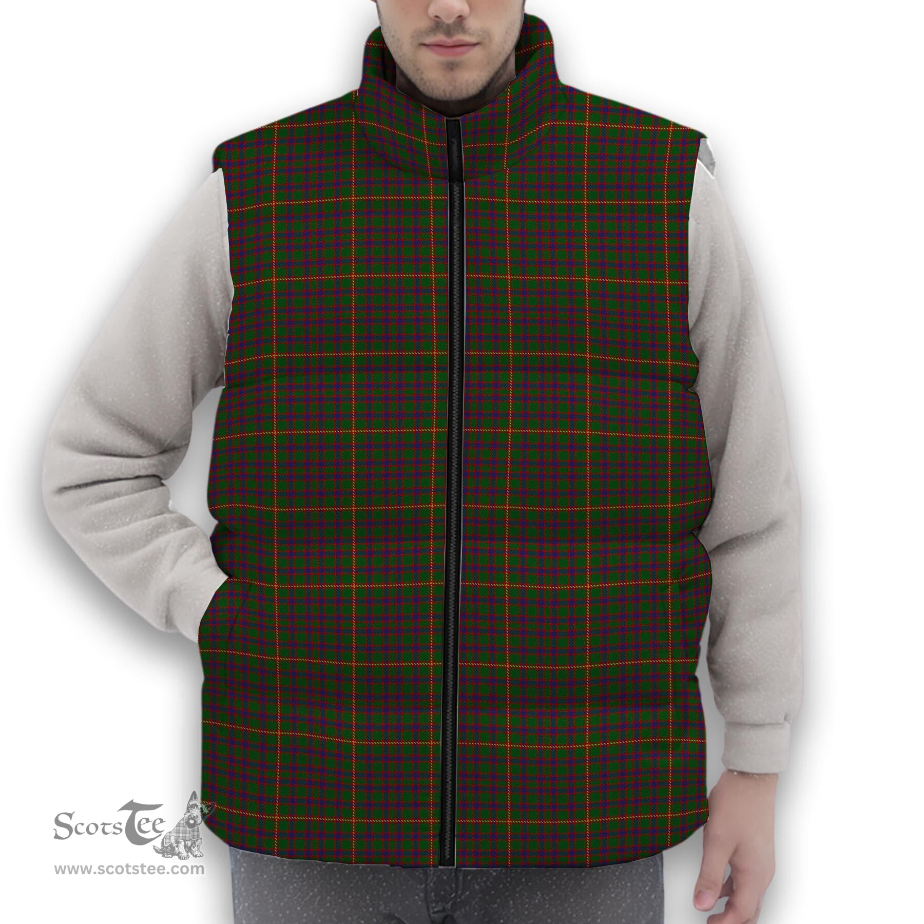 ScotsTee Shop Scottish Hall 1994 Premium Tartan Puffer Vest Winter White Duck Down Vest Sleeveless
