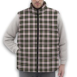 ScotsTee Shop Scottish MacPherson Dress Ancient Premium Tartan Puffer Vest Winter White Duck Down Vest Sleeveless