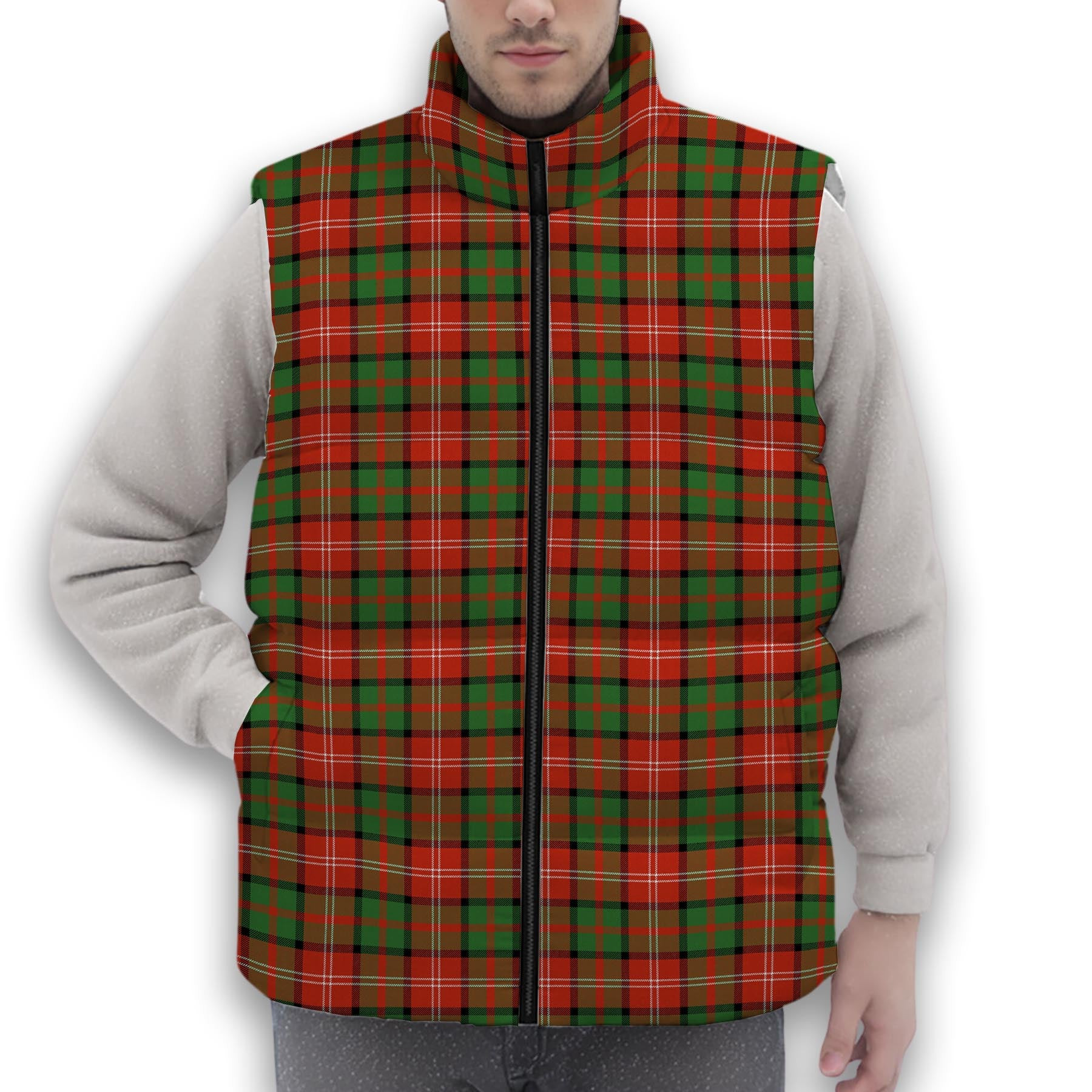 ScotsTee Shop Scottish Nisbet Ancient Premium Tartan Puffer Vest Winter White Duck Down Vest Sleeveless