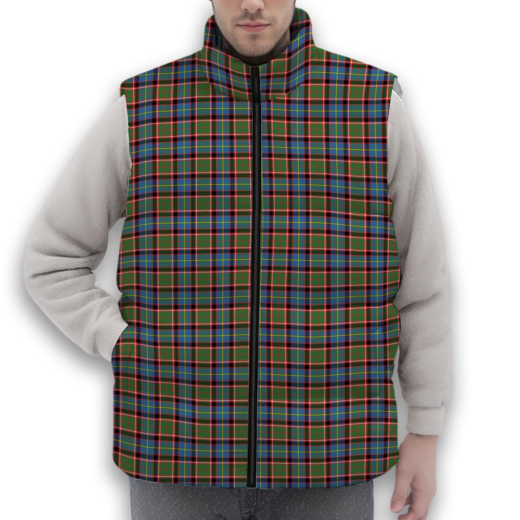 ScotsTee Shop Scottish Norvel Premium Tartan Puffer Vest Winter White Duck Down Vest Sleeveless
