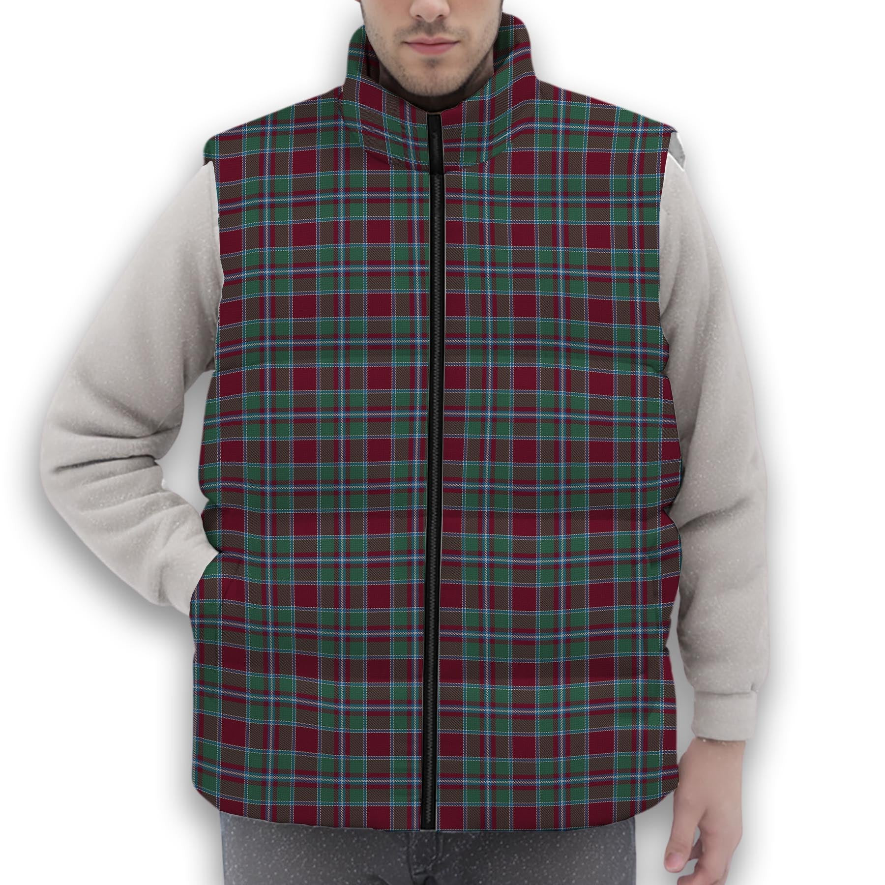 ScotsTee Shop Scottish Spens Premium Tartan Puffer Vest Winter White Duck Down Vest Sleeveless