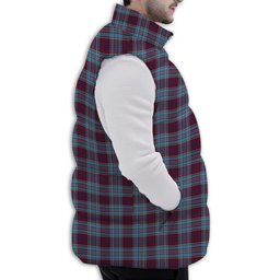 ScotsTee Shop Scottish Royal Canadian Air Force Modern Premium Tartan Puffer Vest Winter White Duck Down Vest Sleeveless
