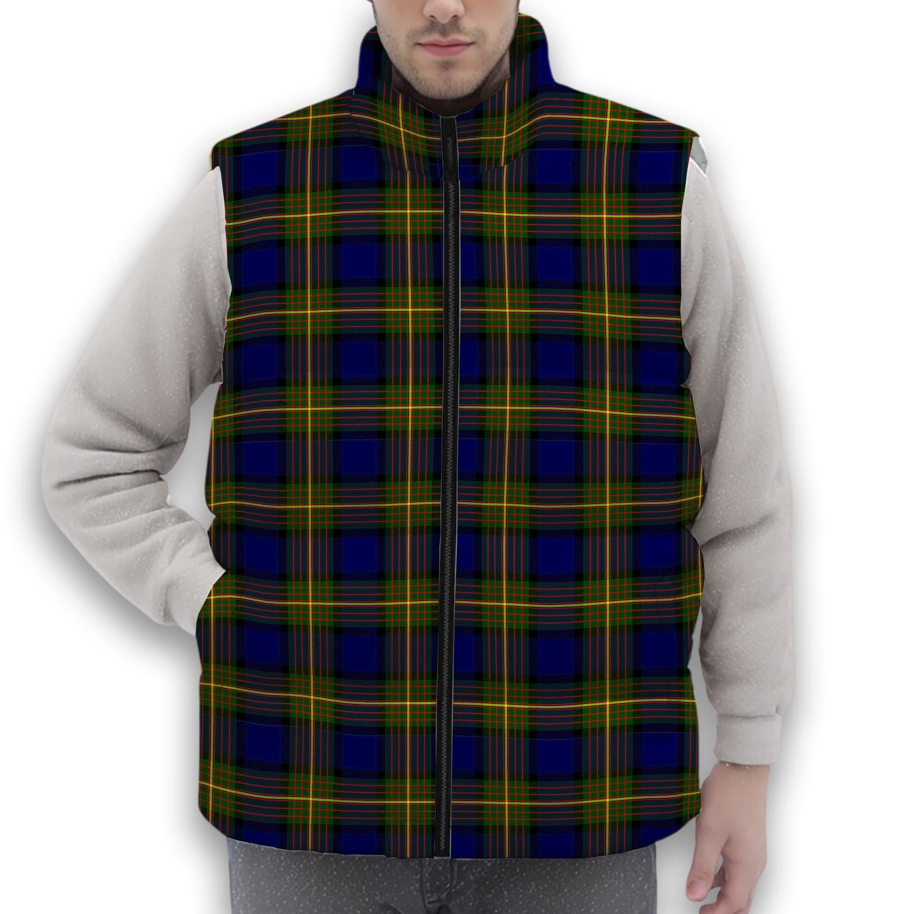 ScotsTee Shop Scottish Moore Premium Tartan Puffer Vest Winter White Duck Down Vest Sleeveless