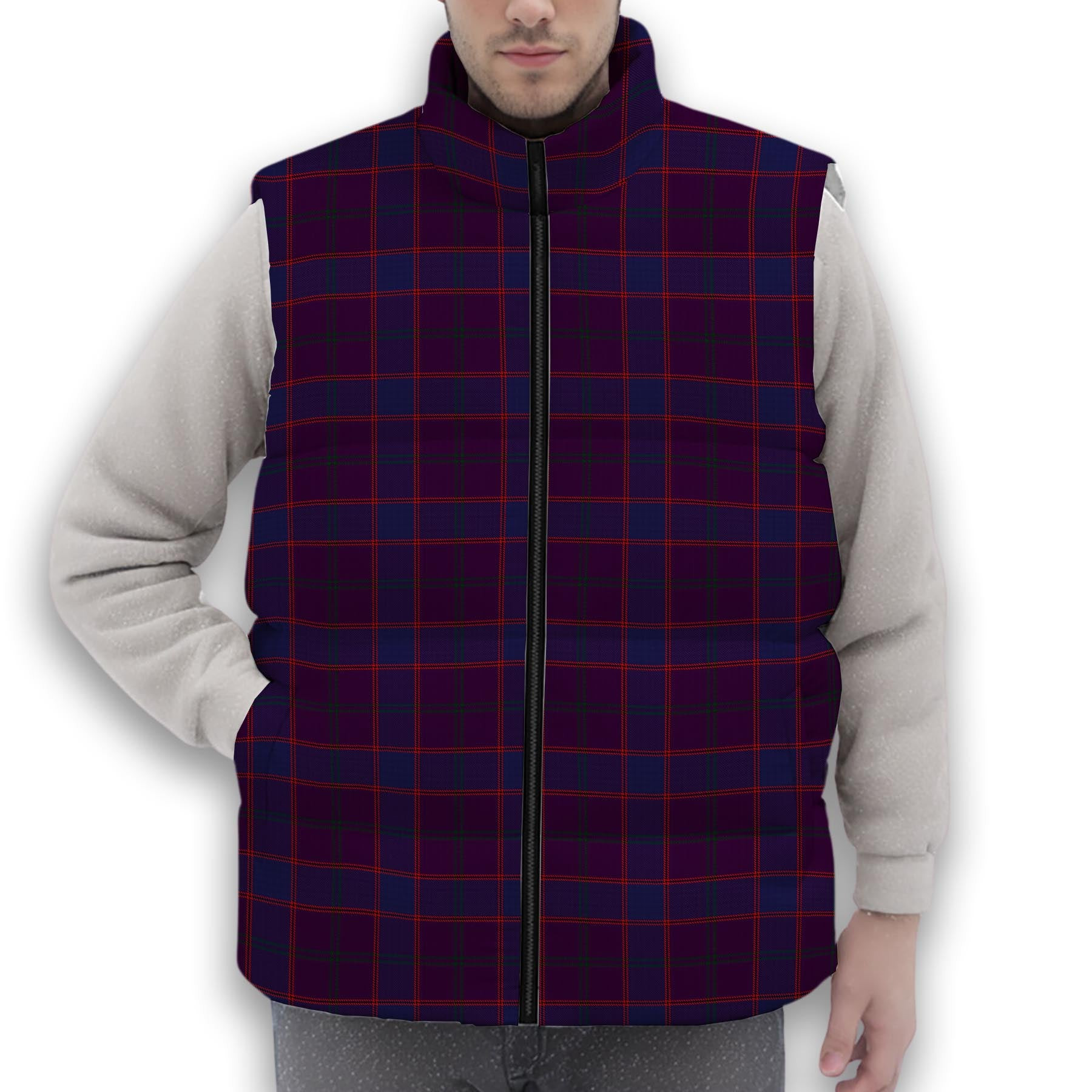 ScotsTee Shop Scottish Rutherford John Premium Tartan Puffer Vest Winter White Duck Down Vest Sleeveless