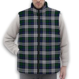 ScotsTee Shop Scottish Graham Dress Premium Tartan Puffer Vest Winter White Duck Down Vest Sleeveless
