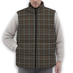 ScotsTee Shop Scottish Outlander Fraser Premium Tartan Puffer Vest Winter White Duck Down Vest Sleeveless
