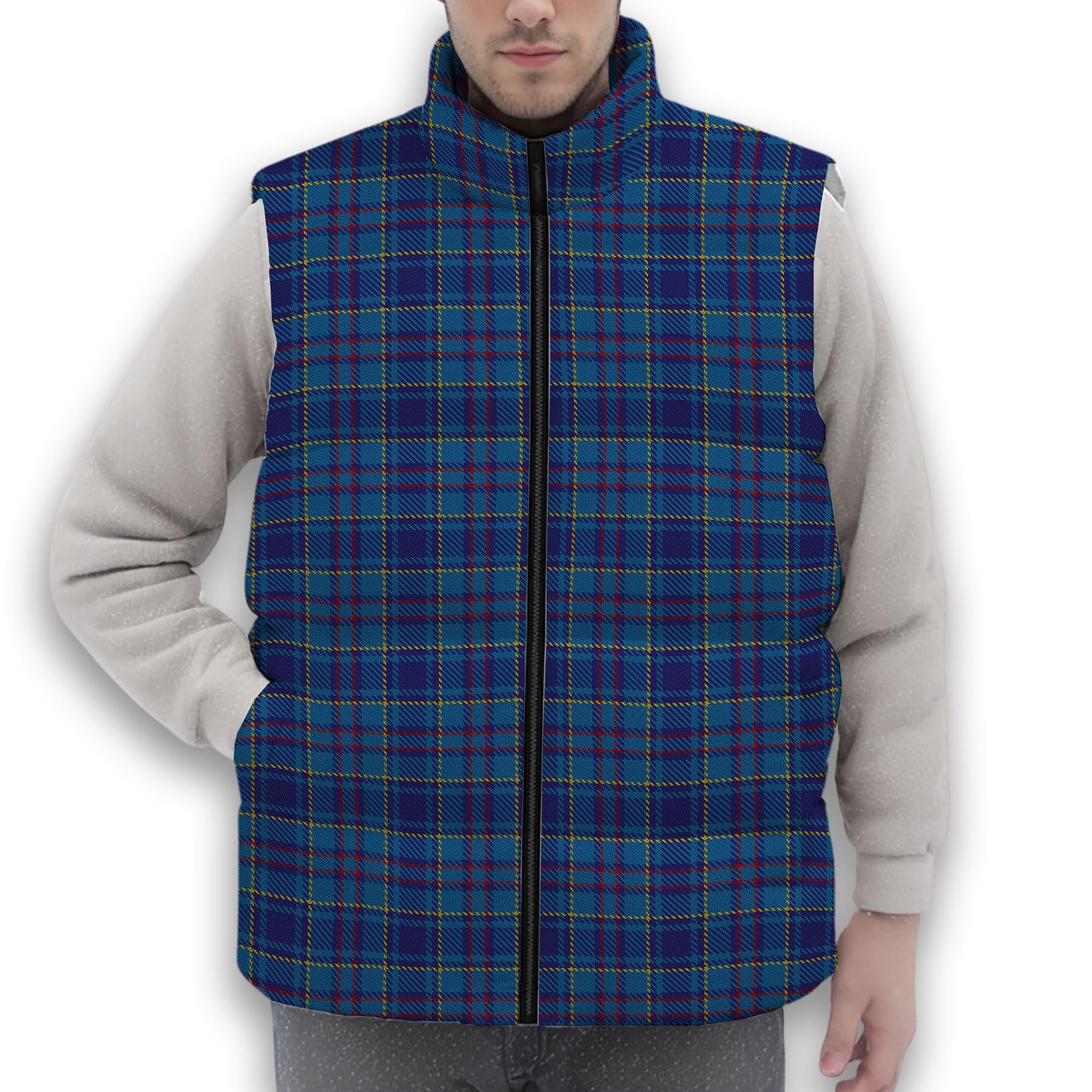 ScotsTee Shop Scottish Mercer Premium Tartan Puffer Vest Winter White Duck Down Vest Sleeveless