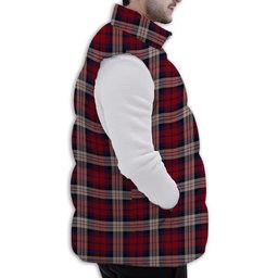 ScotsTee Shop Scottish MacDonald Dress Irish Premium Tartan Puffer Vest Winter White Duck Down Vest Sleeveless