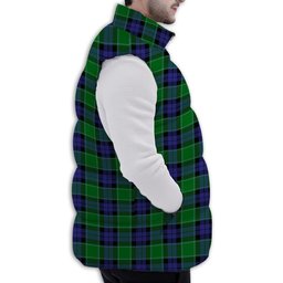 ScotsTee Shop Scottish Monteith Premium Tartan Puffer Vest Winter White Duck Down Vest Sleeveless