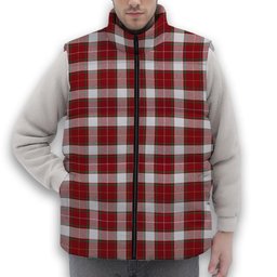 ScotsTee Shop Scottish McFie Dress Ancient Premium Tartan Puffer Vest Winter White Duck Down Vest Sleeveless