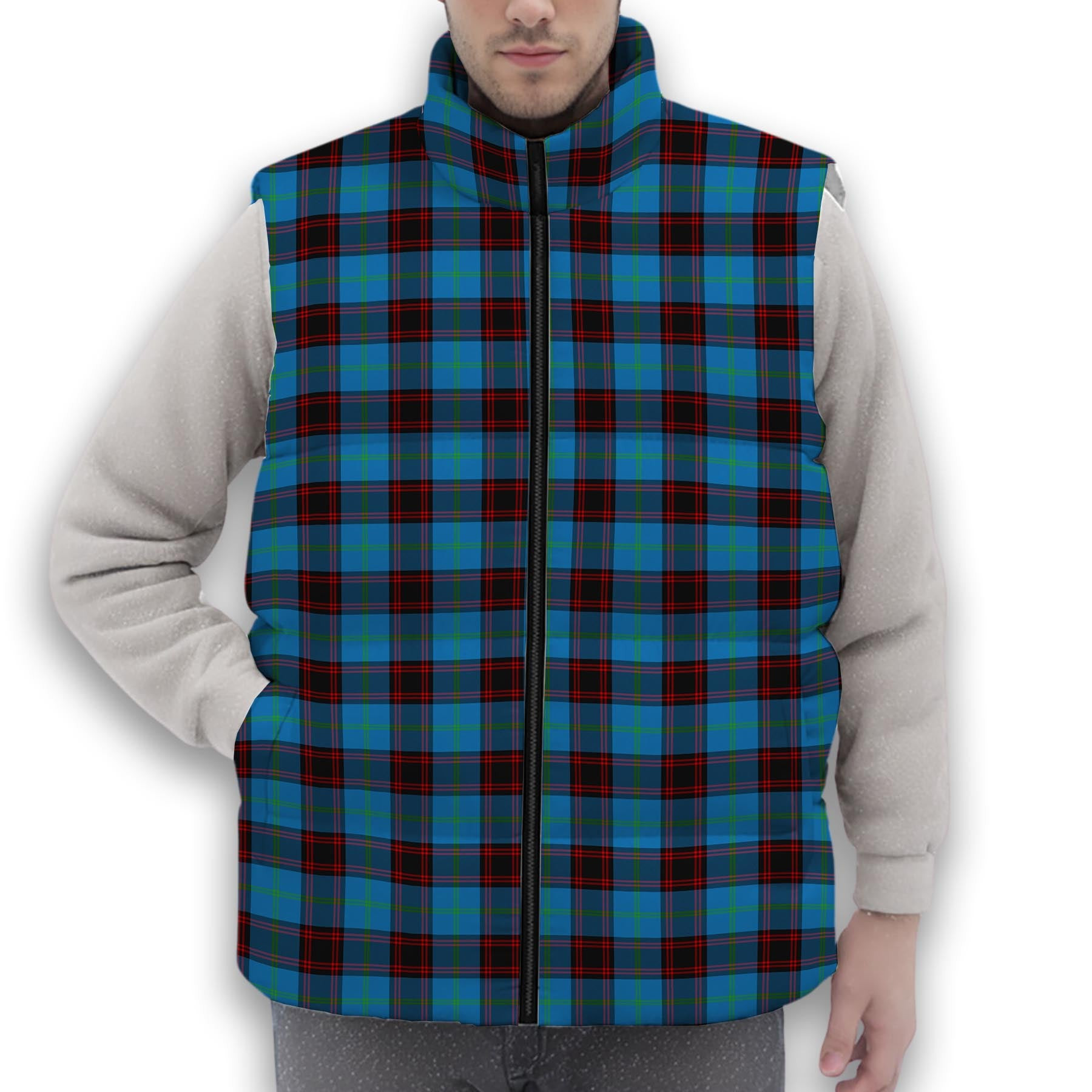ScotsTee Shop Scottish Home Ancient Premium Tartan Puffer Vest Winter White Duck Down Vest Sleeveless