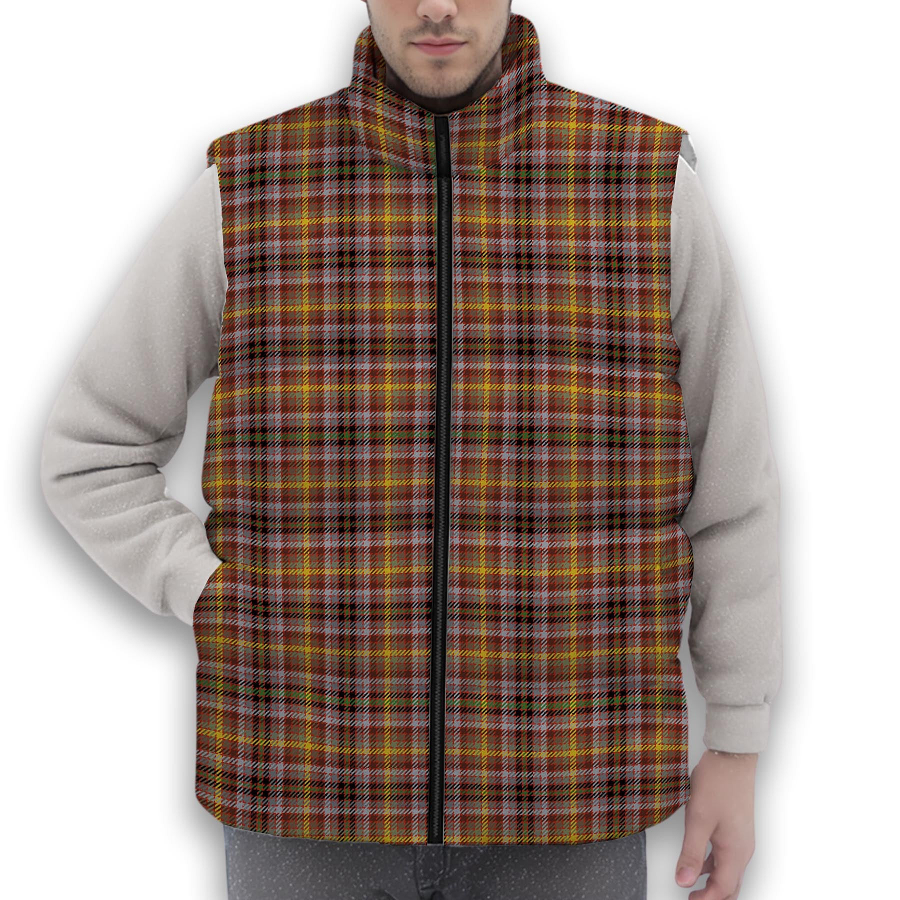 ScotsTee Shop Scottish MacKay of Strathnaver Ancient Premium Tartan Puffer Vest Winter White Duck Down Vest Sleeveless