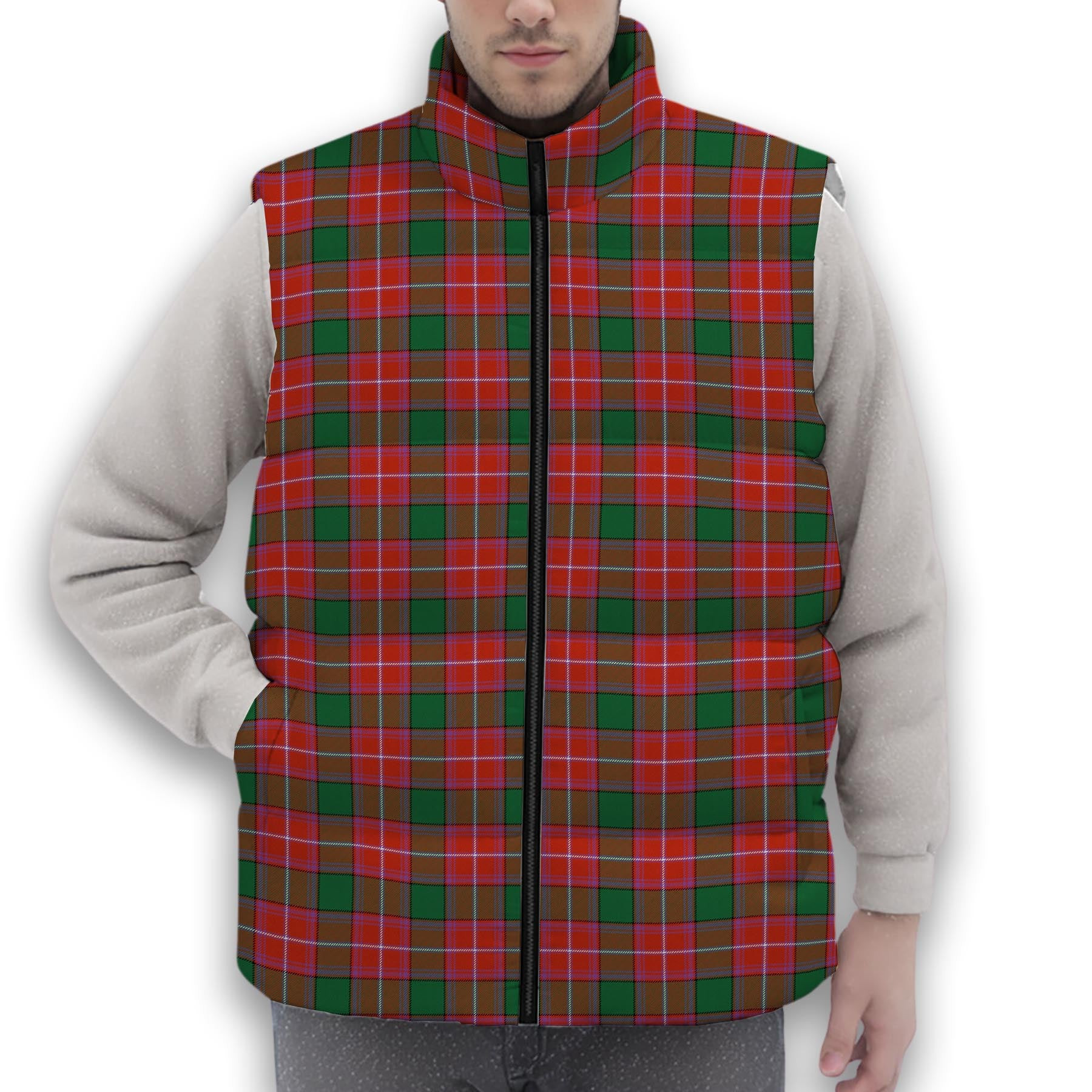 ScotsTee Shop Scottish Rattray Ancient Premium Tartan Puffer Vest Winter White Duck Down Vest Sleeveless