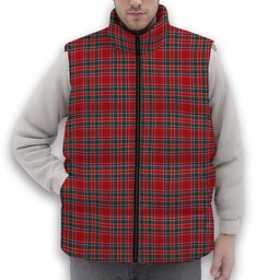 ScotsTee Shop Scottish MacDonald of Lochmaddy Modern Premium Tartan Puffer Vest Winter White Duck Down Vest Sleeveless