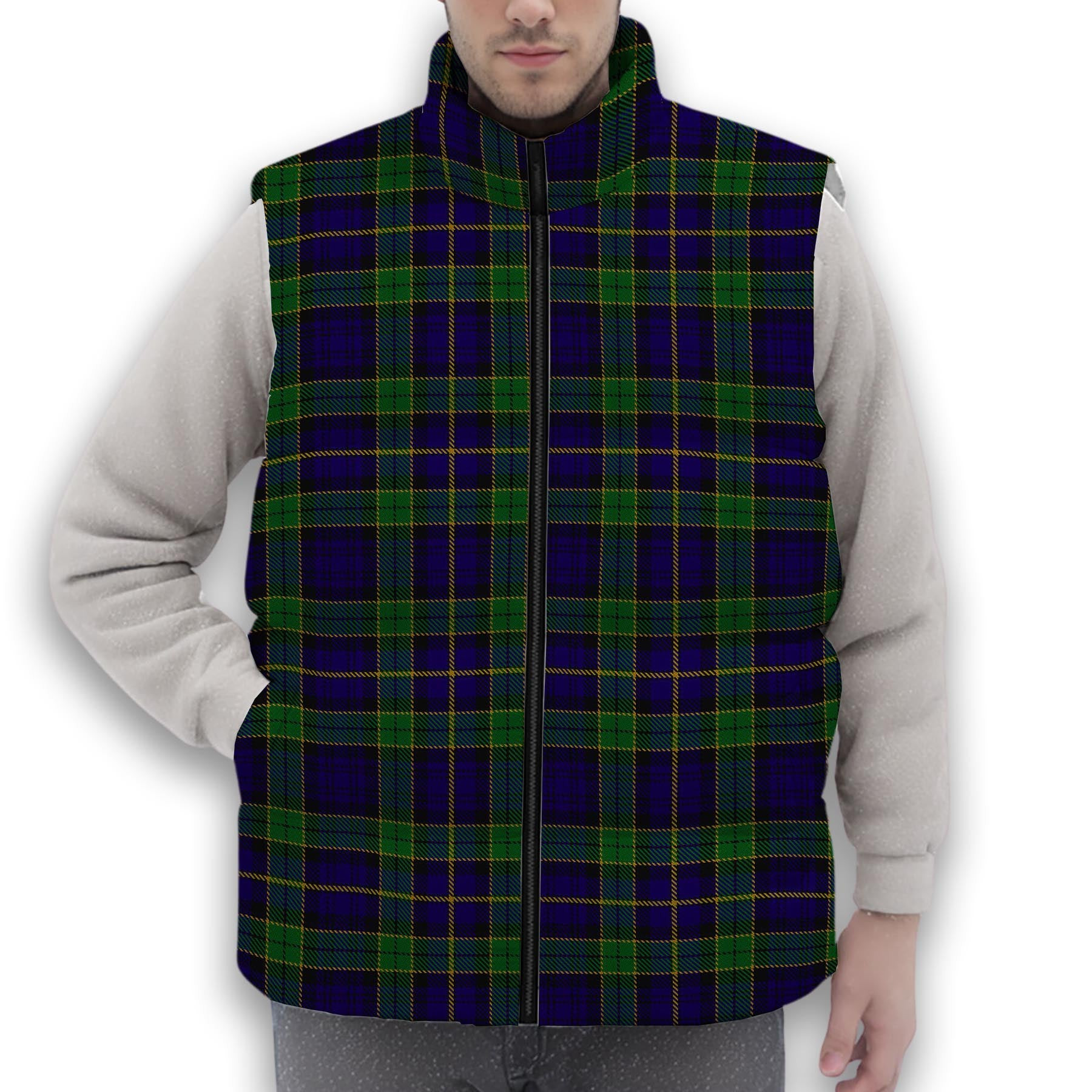 ScotsTee Shop Scottish Mulholland Premium Tartan Puffer Vest Winter White Duck Down Vest Sleeveless