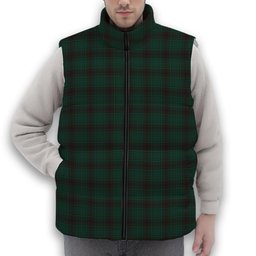ScotsTee Shop Scottish MacGillivray Hunting Modern Premium Tartan Puffer Vest Winter White Duck Down Vest Sleeveless