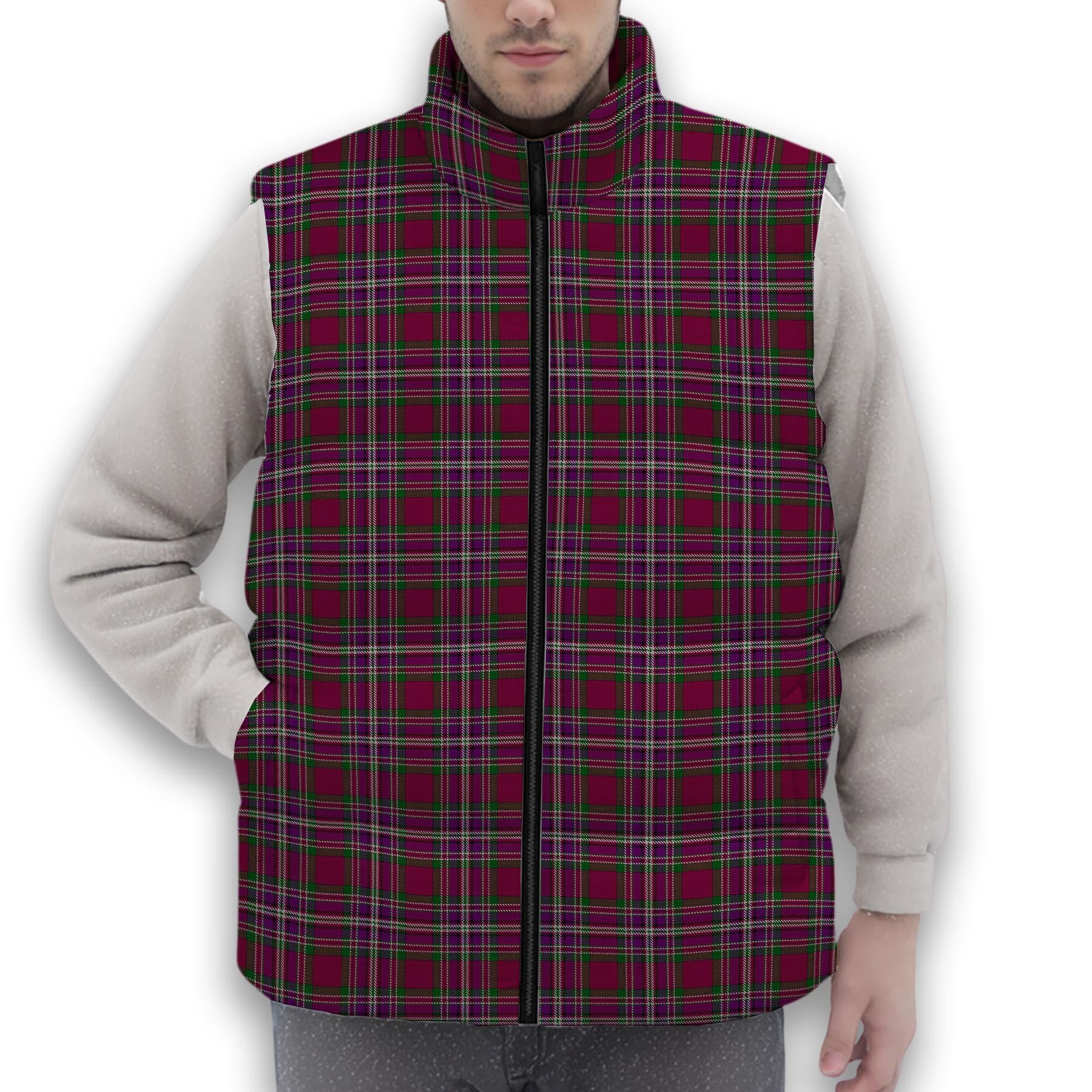 ScotsTee Shop Scottish Lendrum Lyon version Premium Tartan Puffer Vest Winter White Duck Down Vest Sleeveless