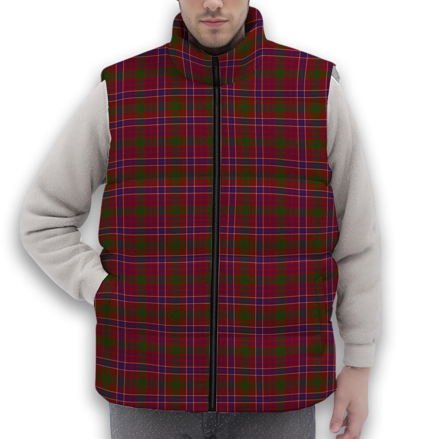 ScotsTee Shop Scottish McRae Red Premium Tartan Puffer Vest Winter White Duck Down Vest Sleeveless