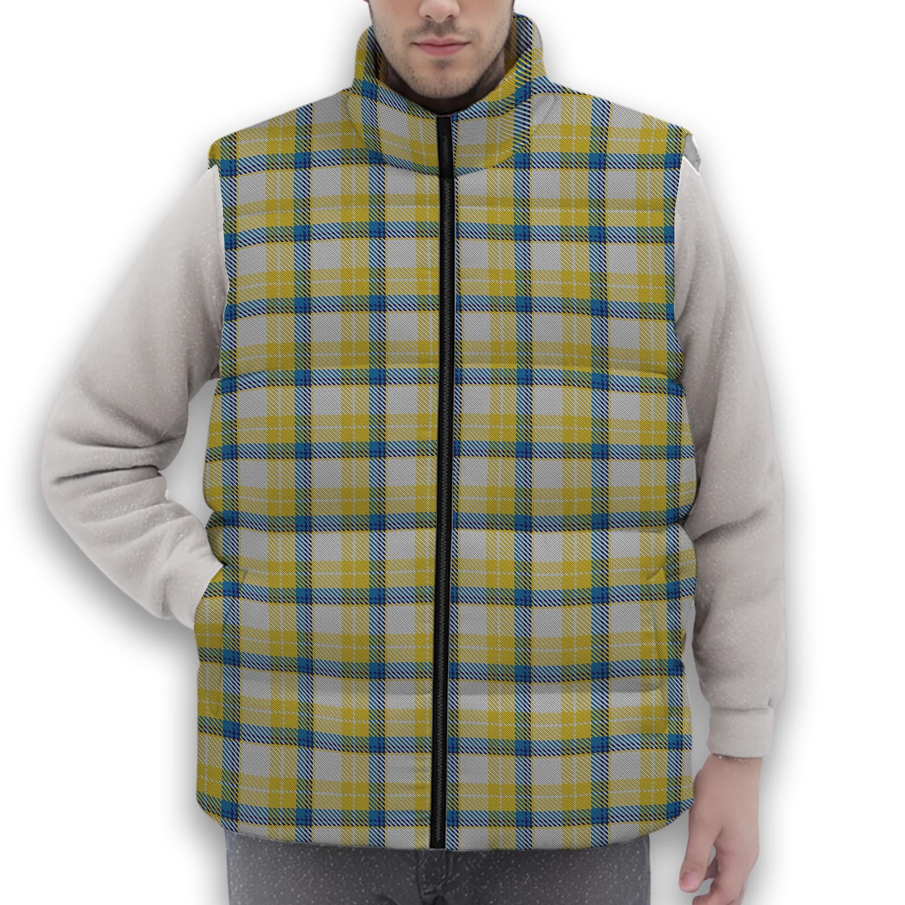 ScotsTee Shop Scottish MacGrath Premium Tartan Puffer Vest Winter White Duck Down Vest Sleeveless