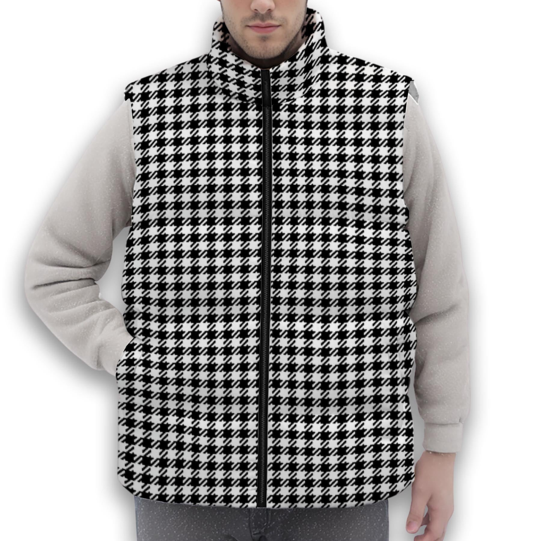 ScotsTee Shop Scottish Shepherd Premium Tartan Puffer Vest Winter White Duck Down Vest Sleeveless