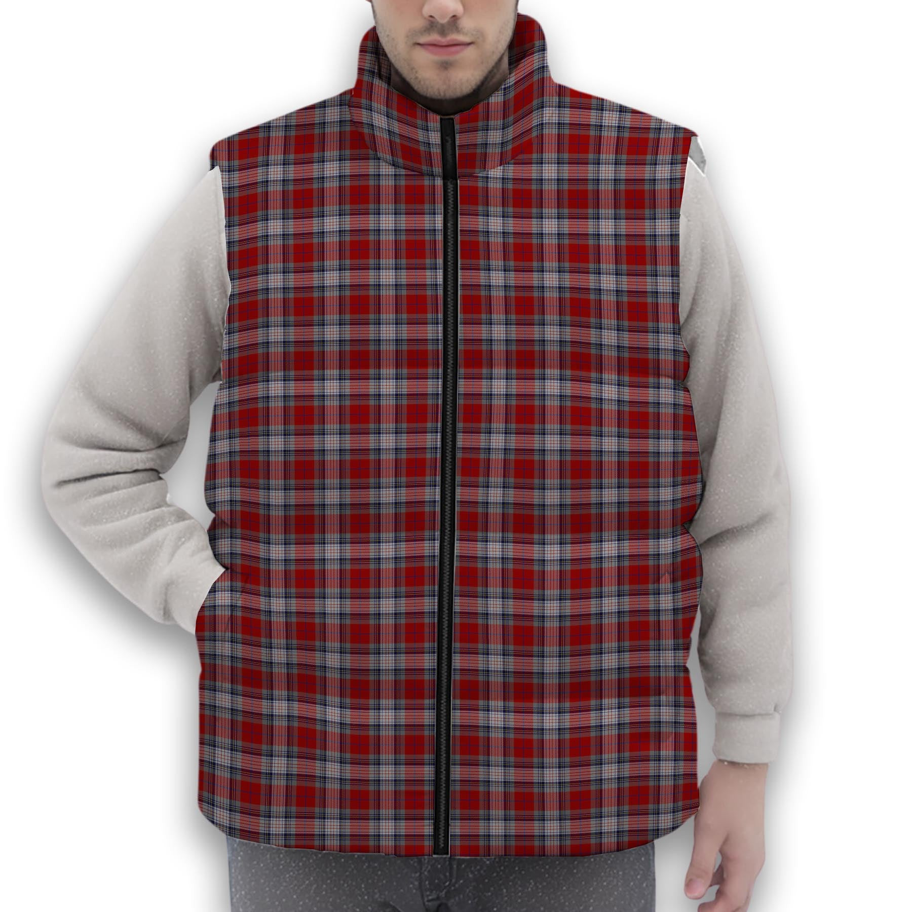 ScotsTee Shop Scottish Warden Premium Tartan Puffer Vest Winter White Duck Down Vest Sleeveless