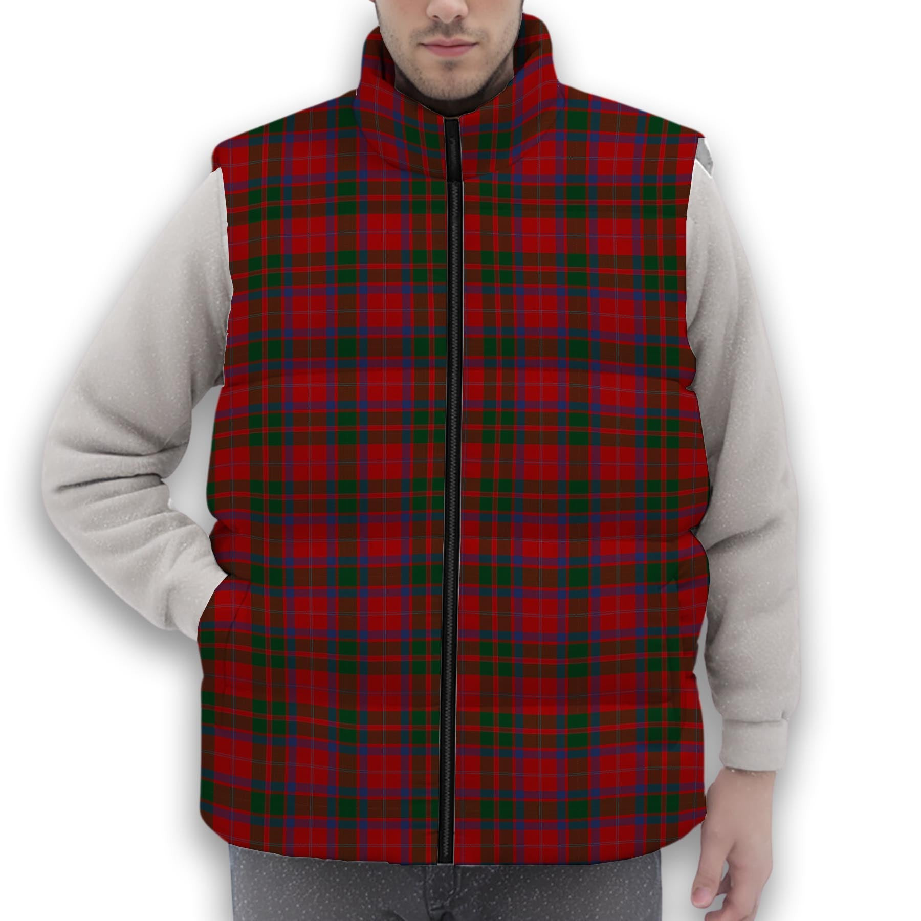 ScotsTee Shop Scottish MacQuarrie 3 Premium Tartan Puffer Vest Winter White Duck Down Vest Sleeveless