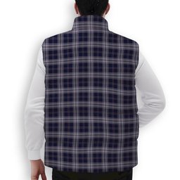 ScotsTee Shop Scottish Yokohama Takashimaya Blue Premium Tartan Puffer Vest Winter White Duck Down Vest Sleeveless