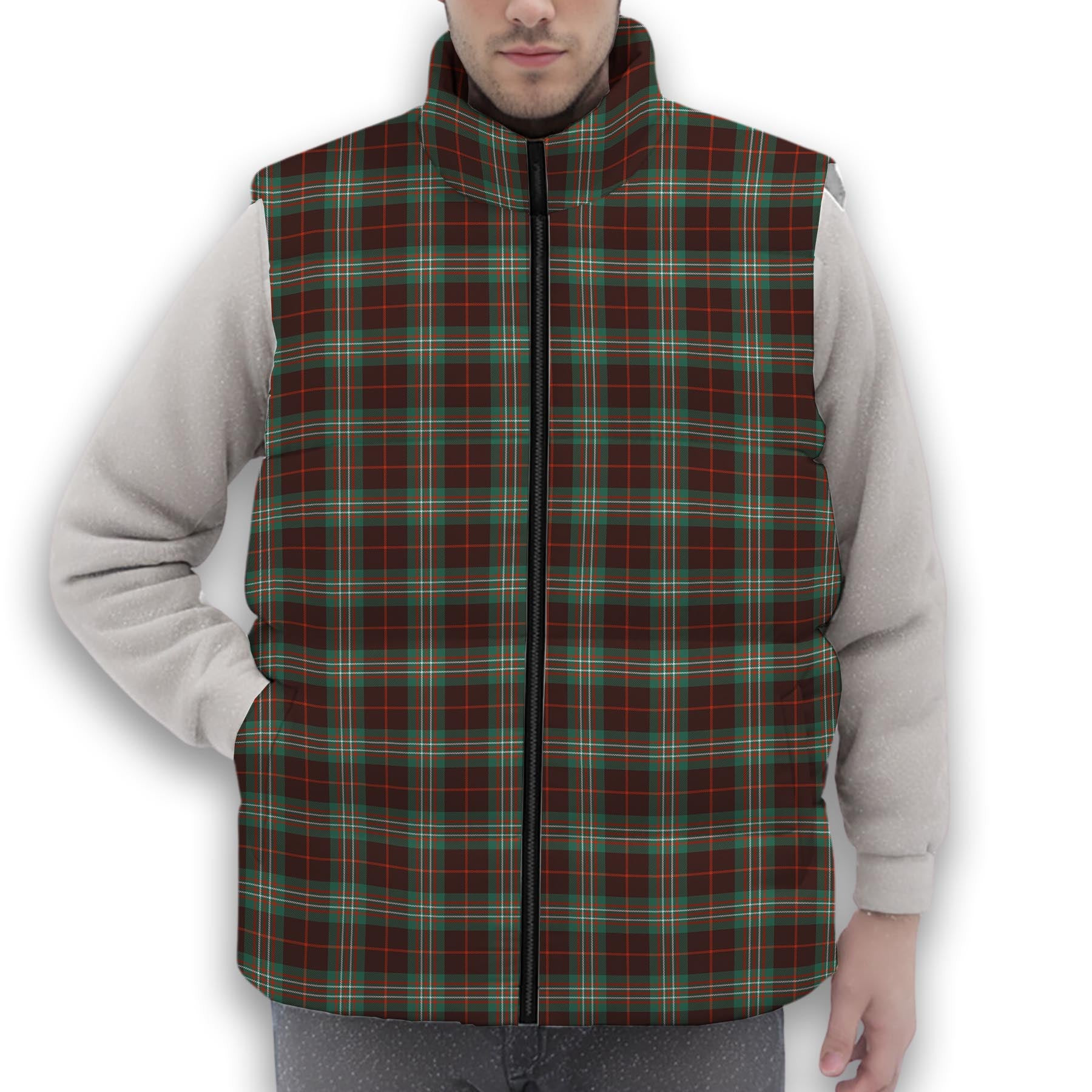 ScotsTee Shop Scottish Scott Brown Ancient Premium Tartan Puffer Vest Winter White Duck Down Vest Sleeveless