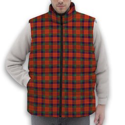 ScotsTee Shop Scottish Nicolson Ancient Premium Tartan Puffer Vest Winter White Duck Down Vest Sleeveless