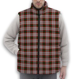 ScotsTee Shop Scottish Lindsay Dress Red Premium Tartan Puffer Vest Winter White Duck Down Vest Sleeveless