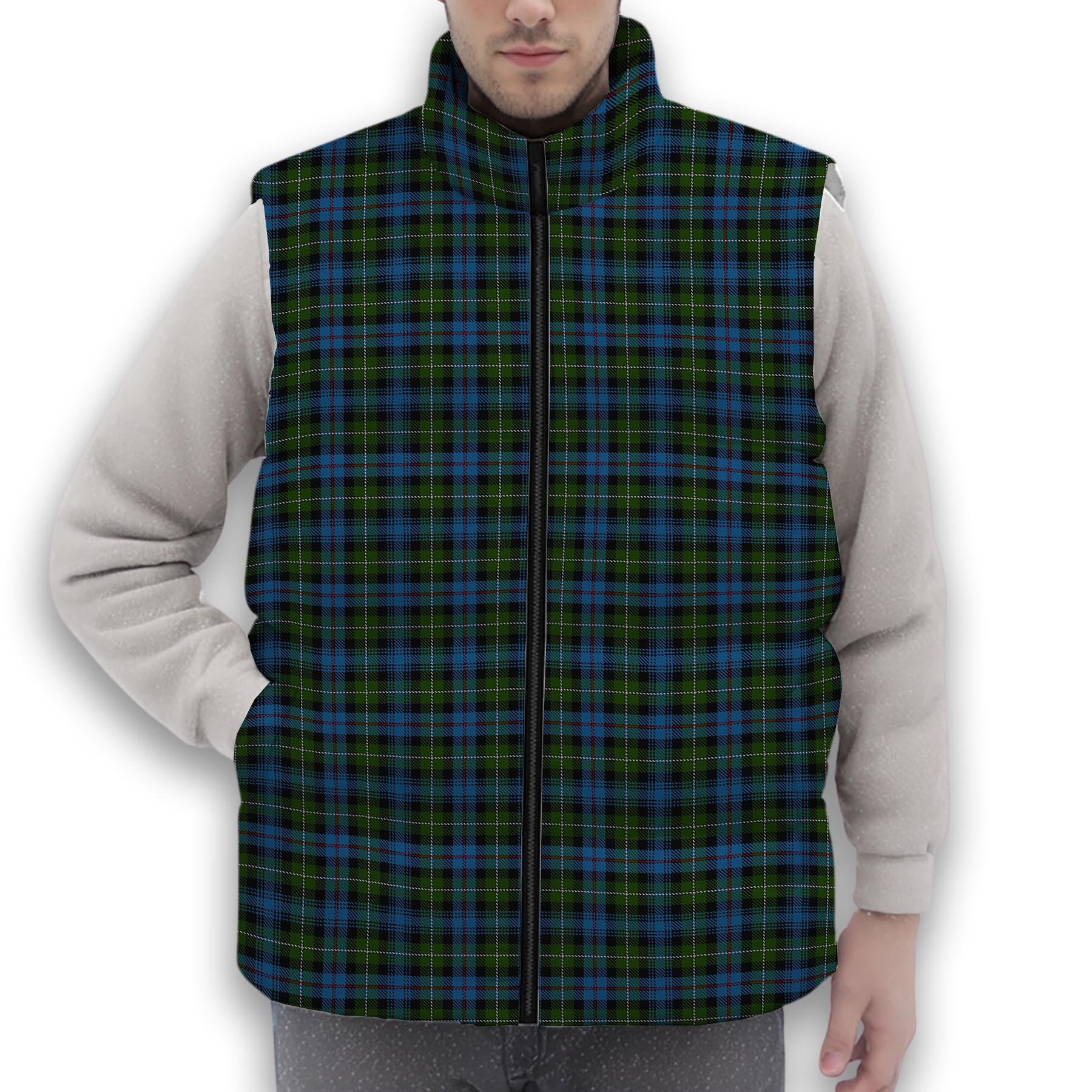 ScotsTee Shop Scottish Mackenzie Premium Tartan Puffer Vest Winter White Duck Down Vest Sleeveless