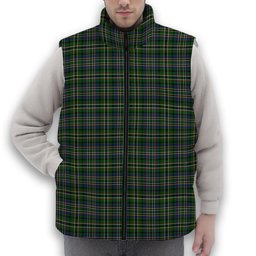 ScotsTee Shop Scottish Scott Green Premium Tartan Puffer Vest Winter White Duck Down Vest Sleeveless