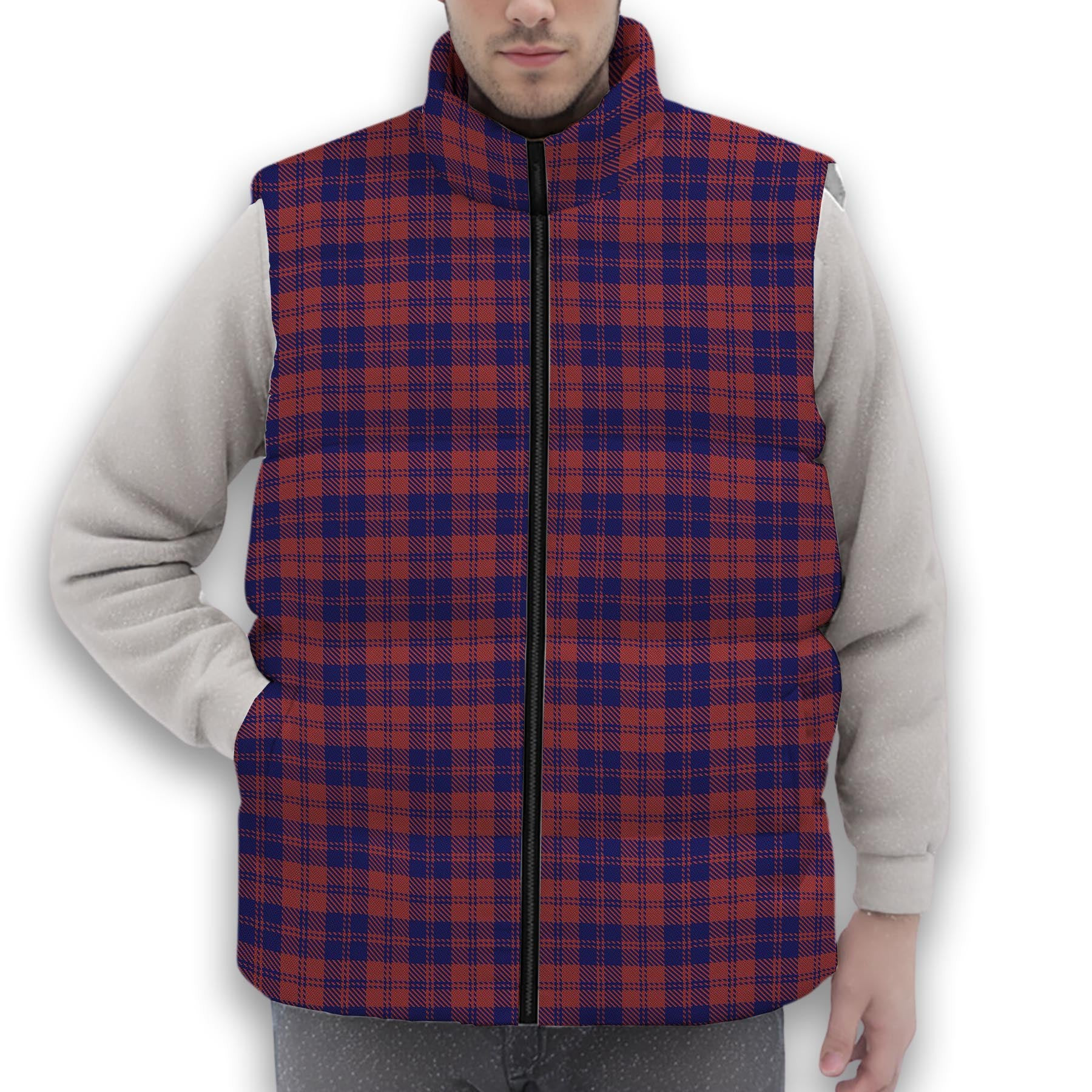 ScotsTee Shop Scottish MacGregor of Glengyle Premium Tartan Puffer Vest Winter White Duck Down Vest Sleeveless