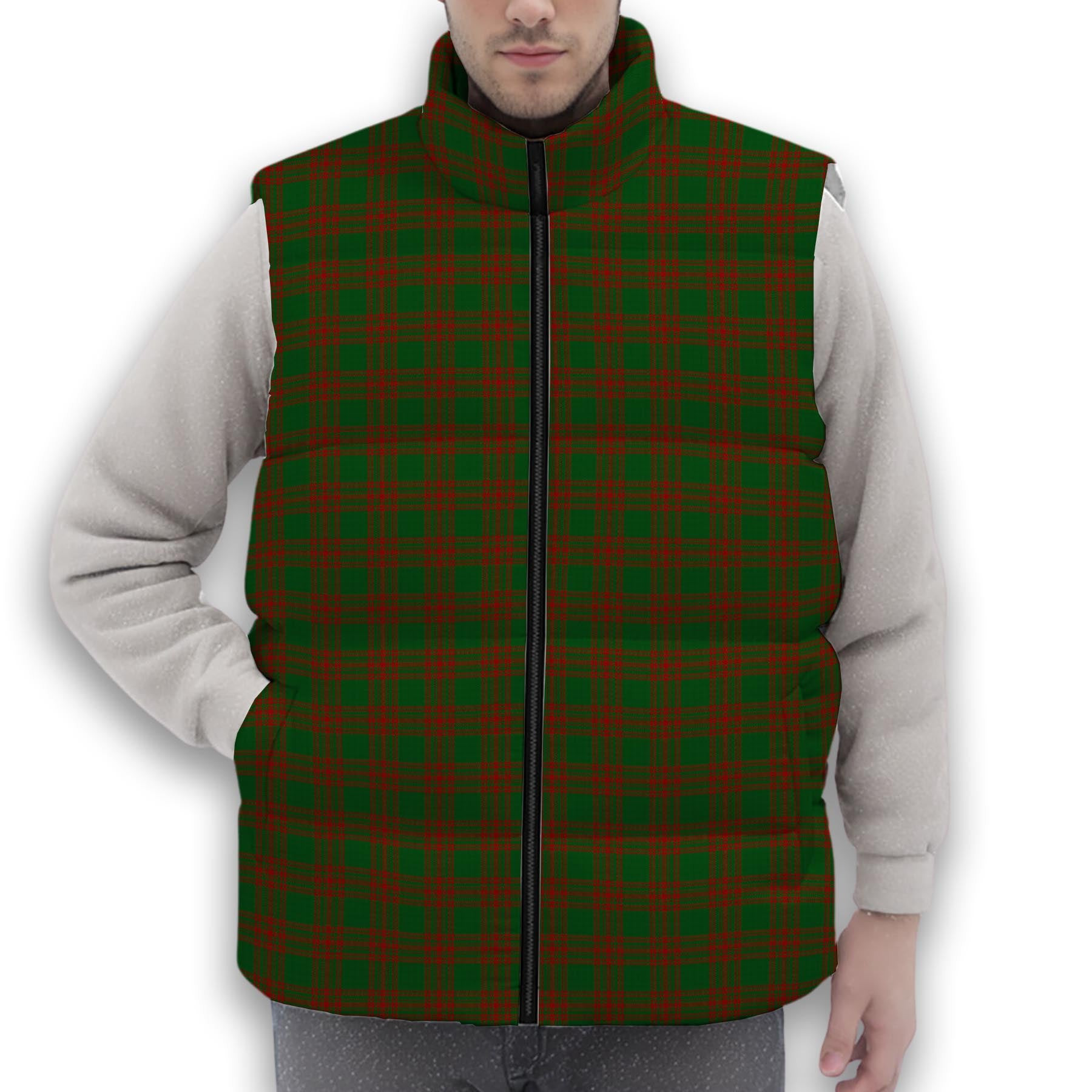 ScotsTee Shop Scottish Menzies Premium Tartan Puffer Vest Winter White Duck Down Vest Sleeveless