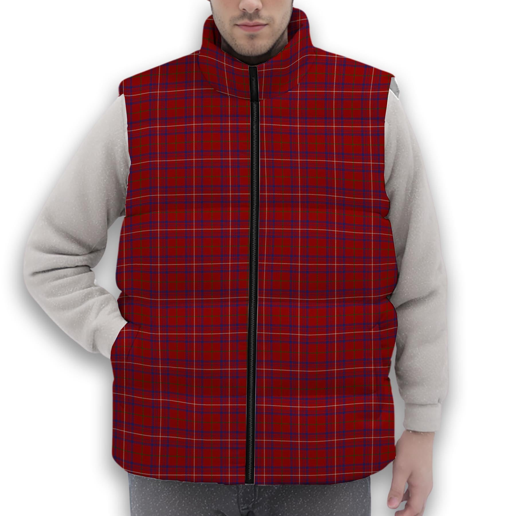 ScotsTee Shop Scottish Rose Premium Tartan Puffer Vest Winter White Duck Down Vest Sleeveless