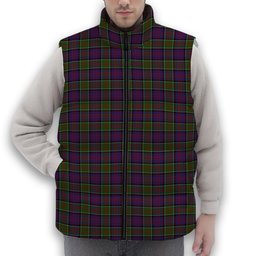 ScotsTee Shop Scottish MacDonald of Clan Ranald Modern Premium Tartan Puffer Vest Winter White Duck Down Vest Sleeveless