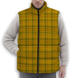ScotsTee Shop Scottish Houston Premium Tartan Puffer Vest Winter White Duck Down Vest Sleeveless