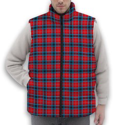 ScotsTee Shop Scottish McTavish Modern Premium Tartan Puffer Vest Winter White Duck Down Vest Sleeveless