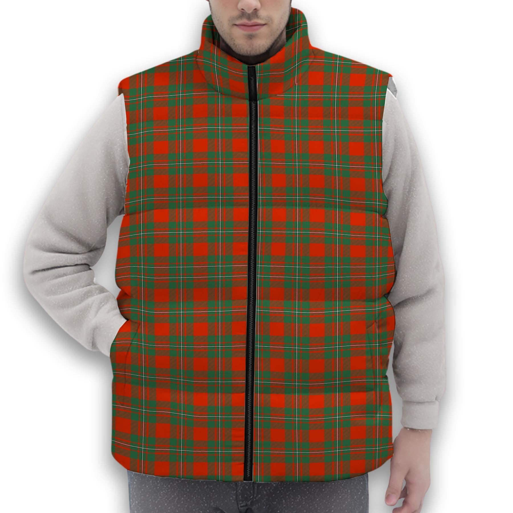 ScotsTee Shop Scottish Gregor Ancient Premium Tartan Puffer Vest Winter White Duck Down Vest Sleeveless