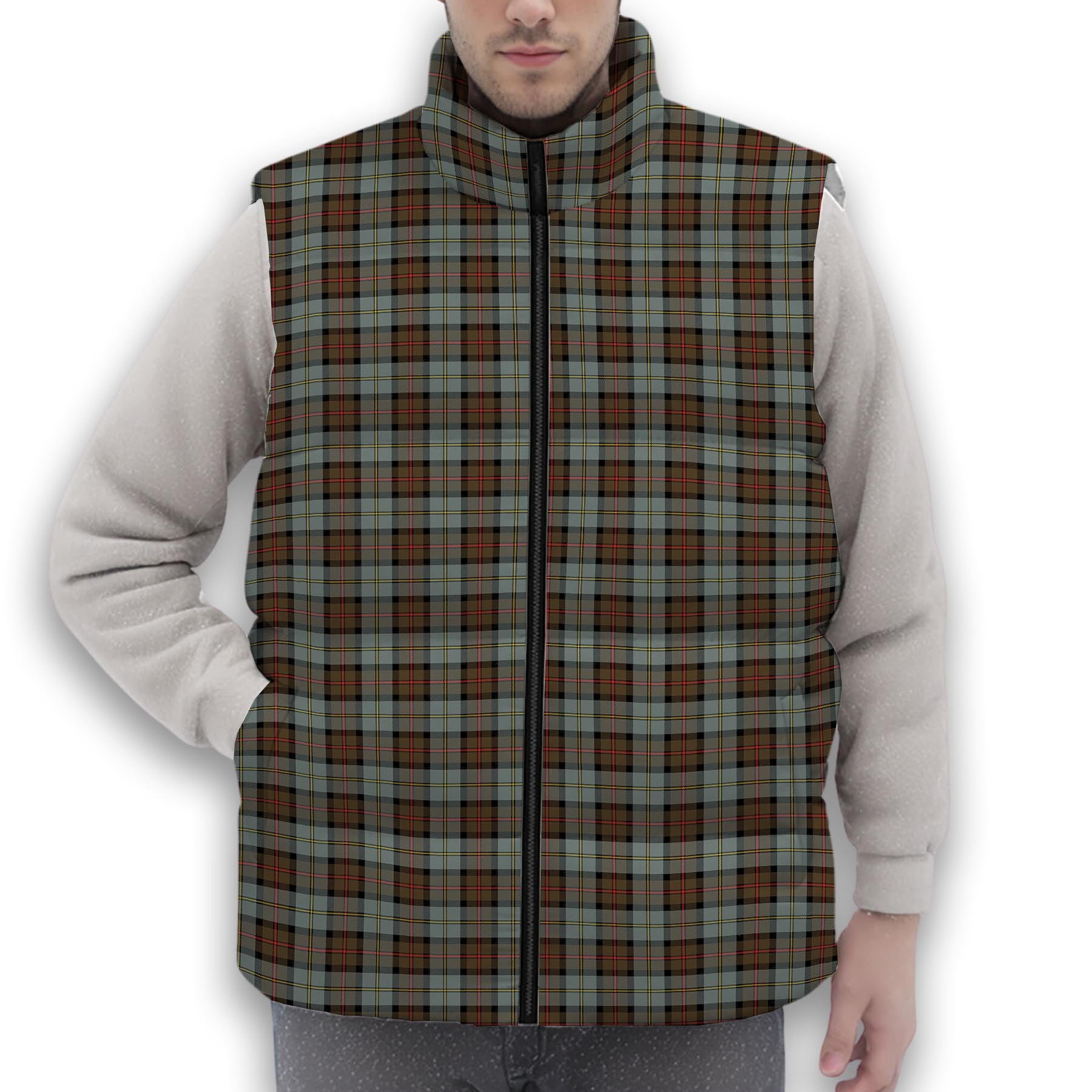ScotsTee Shop Scottish McLeod of Harris Weathered Premium Tartan Puffer Vest Winter White Duck Down Vest Sleeveless