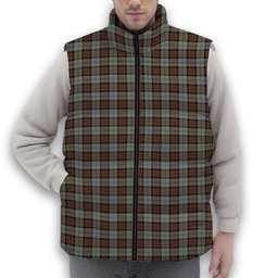 ScotsTee Shop Scottish McLeod of Harris Weathered Premium Tartan Puffer Vest Winter White Duck Down Vest Sleeveless
