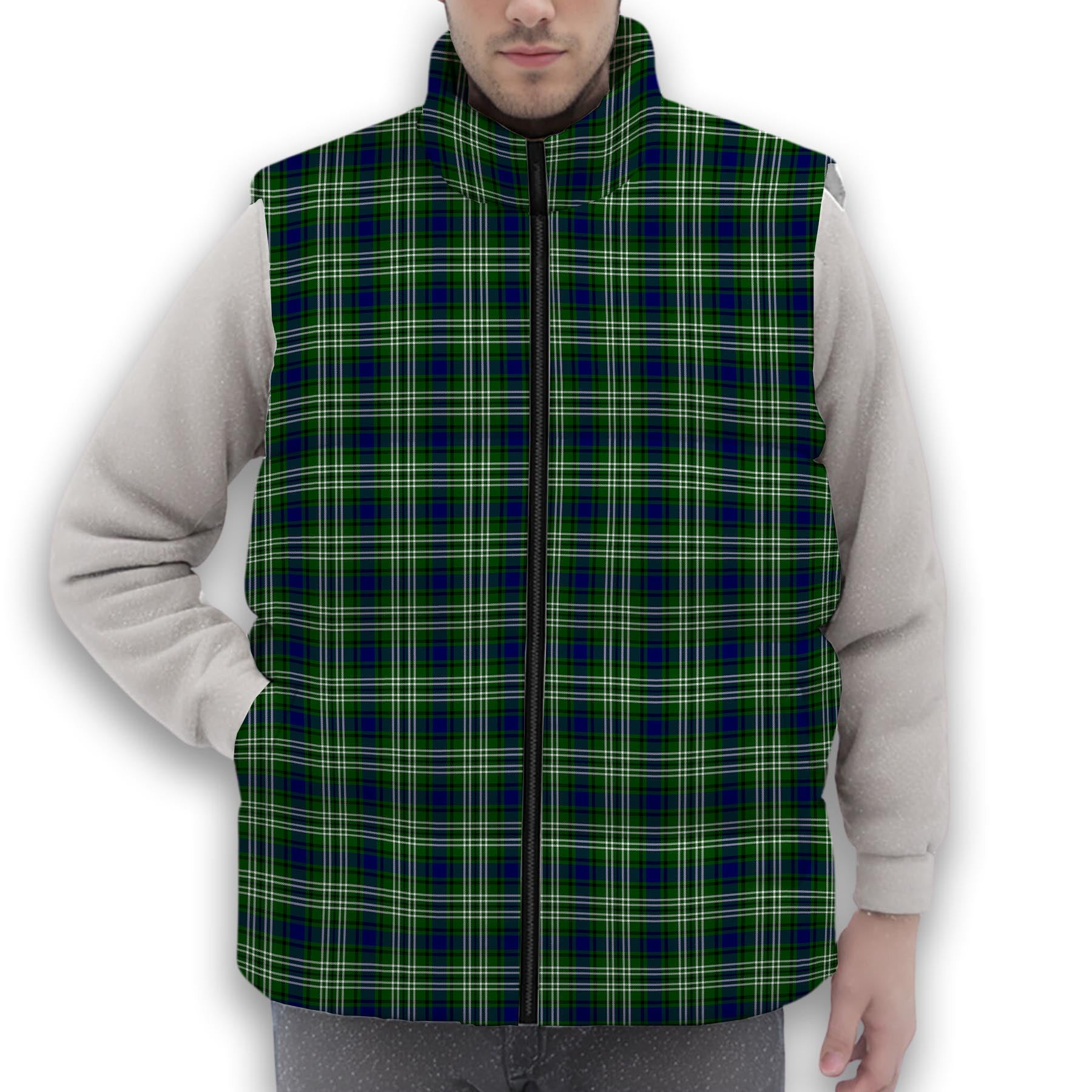 ScotsTee Shop Scottish Haliburton Premium Tartan Puffer Vest Winter White Duck Down Vest Sleeveless
