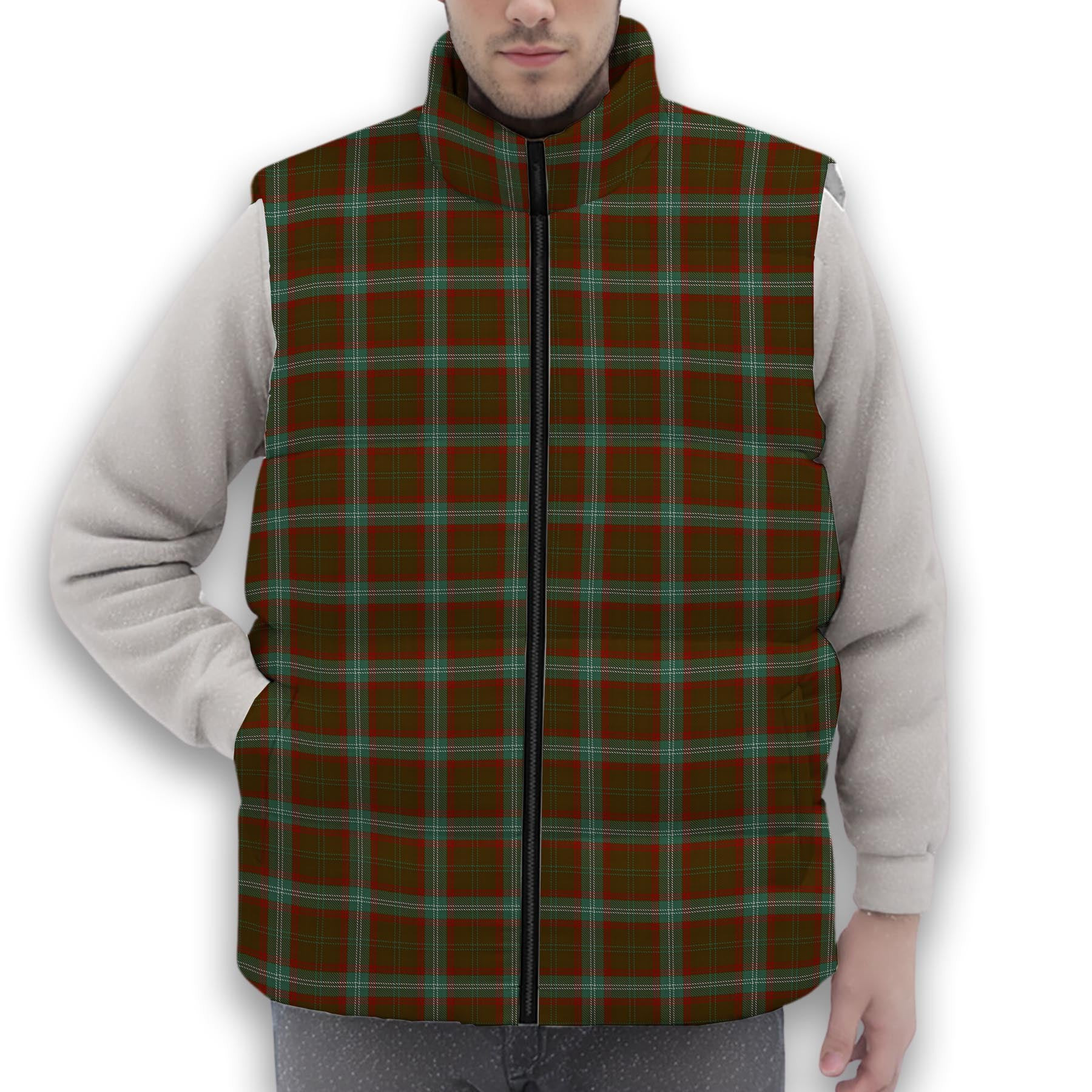 ScotsTee Shop Scottish Seton Hunting Premium Tartan Puffer Vest Winter White Duck Down Vest Sleeveless