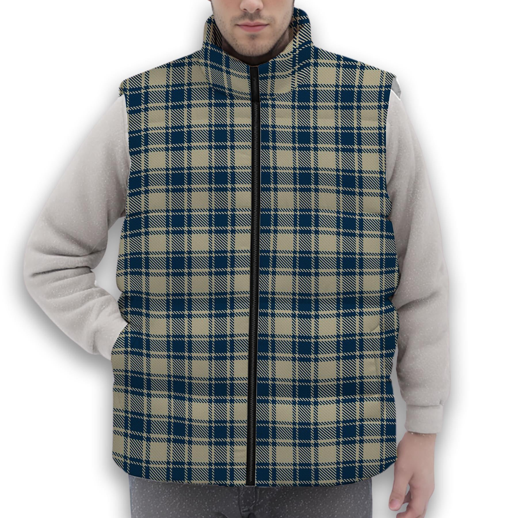 ScotsTee Shop Scottish MacMugen Premium Tartan Puffer Vest Winter White Duck Down Vest Sleeveless