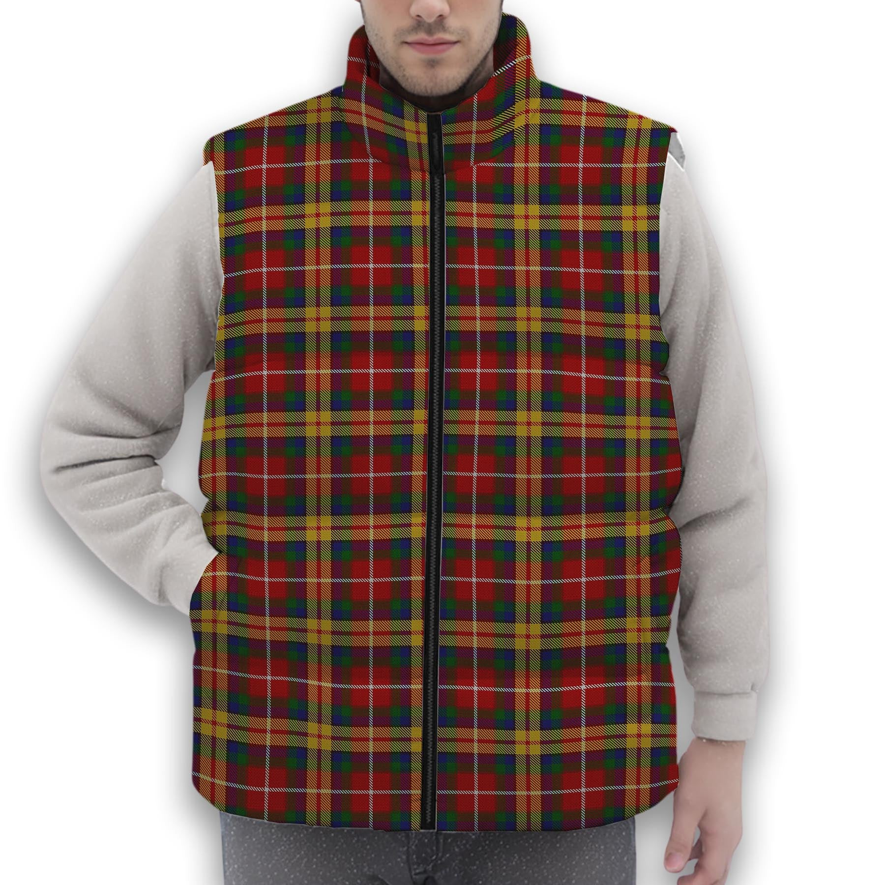 ScotsTee Shop Scottish Young Presidents Organisation Dress Premium Tartan Puffer Vest Winter White Duck Down Vest Sleeveless