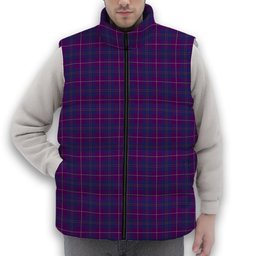 ScotsTee Shop Scottish Pride of Glencoe Premium Tartan Puffer Vest Winter White Duck Down Vest Sleeveless