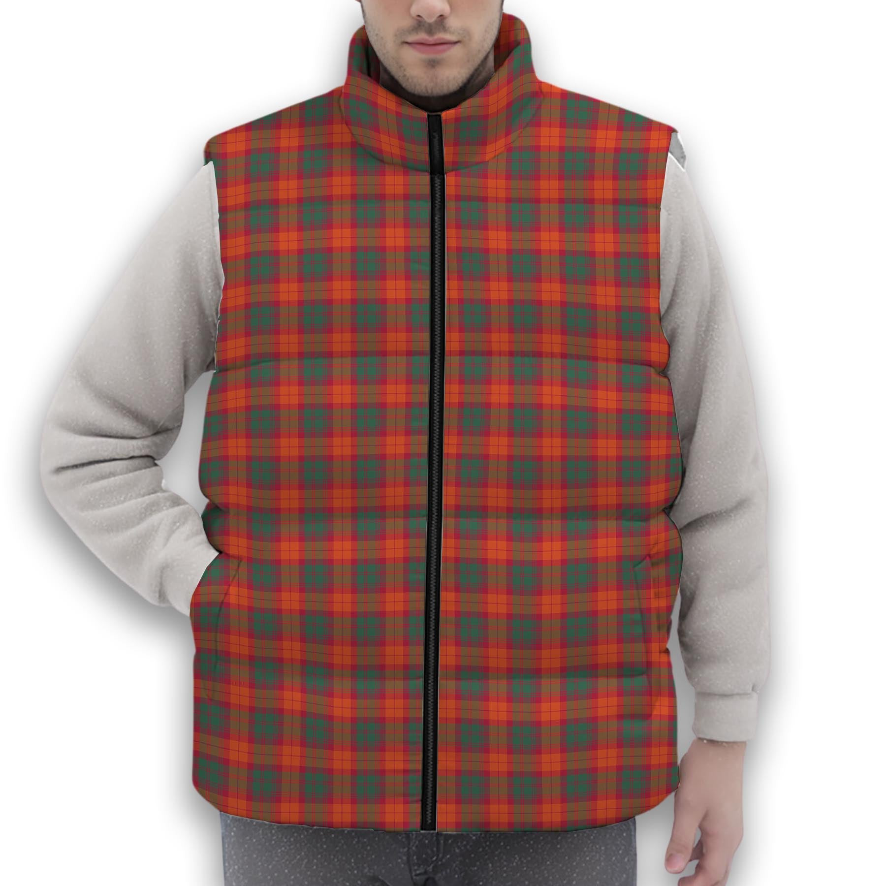 ScotsTee Shop Scottish MacNab Ancient Premium Tartan Puffer Vest Winter White Duck Down Vest Sleeveless