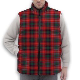 ScotsTee Shop Scottish Somerville Modern Premium Tartan Puffer Vest Winter White Duck Down Vest Sleeveless
