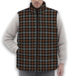 ScotsTee Shop Scottish Gunn Weathered Premium Tartan Puffer Vest Winter White Duck Down Vest Sleeveless